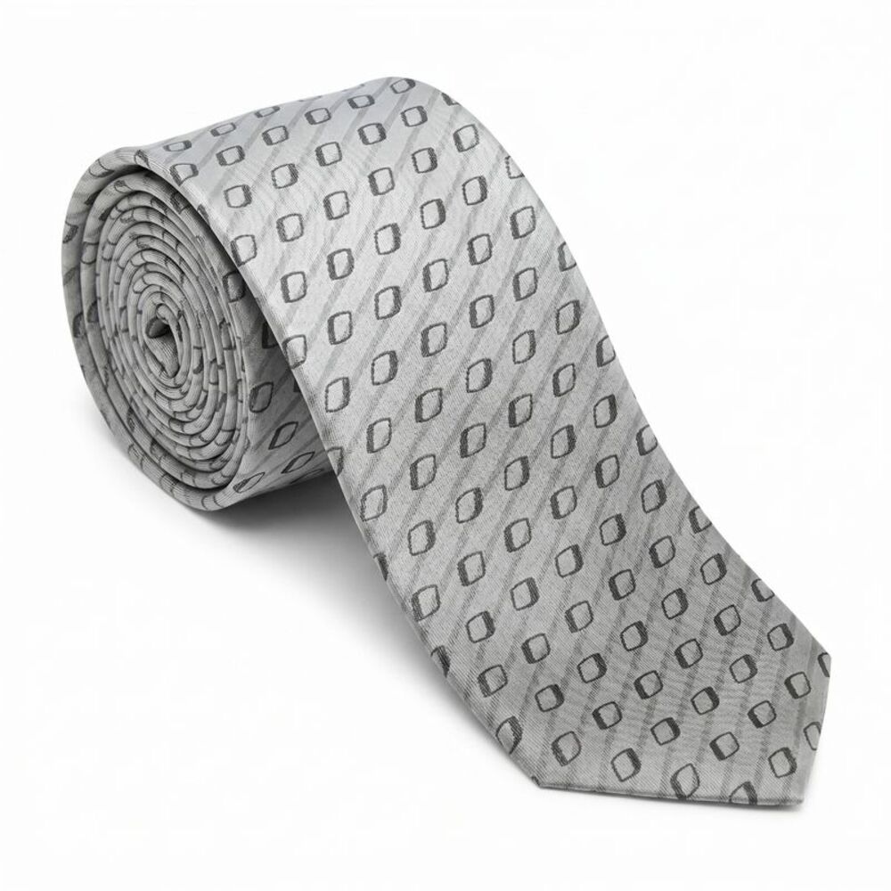 Emporio Armani Gray Silk Diamond Tie